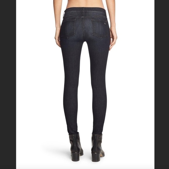 RAG & BONE Mid-Rise Skinny Black Rae Dark Wash Cotton Blend Jeans Size 25 - Picture 2 of 11
